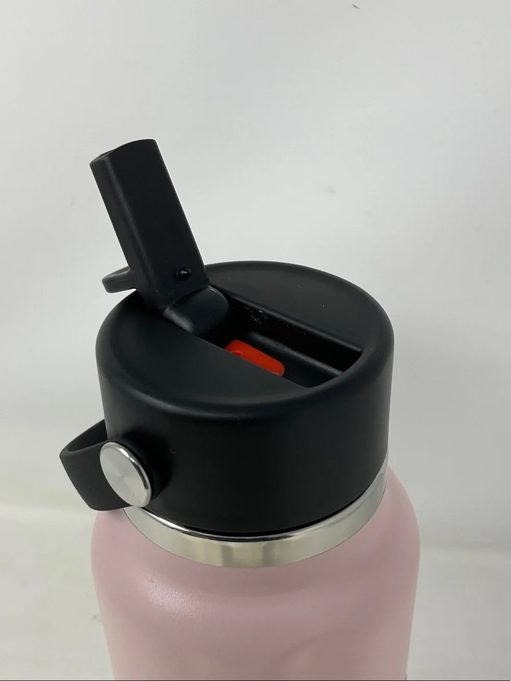 Hydro Flask Wide Mouth Bottle with Flex Straw Cap - Light Pink and Black